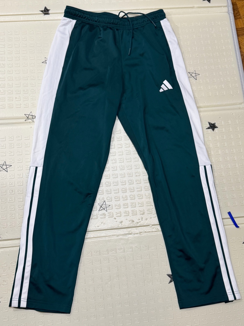 unisex adidas Dark Green Joggers with White Side Panels